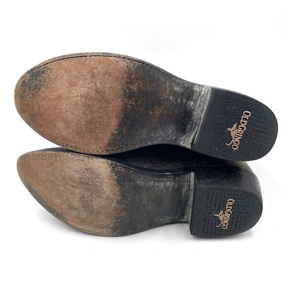 Old Gringo Polo Black Leather Cowboy Boots Embroidered Mid-Calf Western Sz‎ 6.5 - Picture 7 of 9